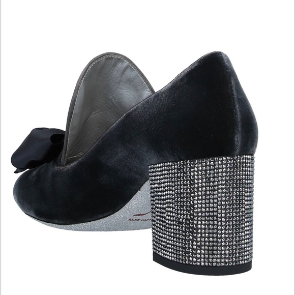 Rene Caovilla Crystal Velvet Shoes - Picture 5 of 6